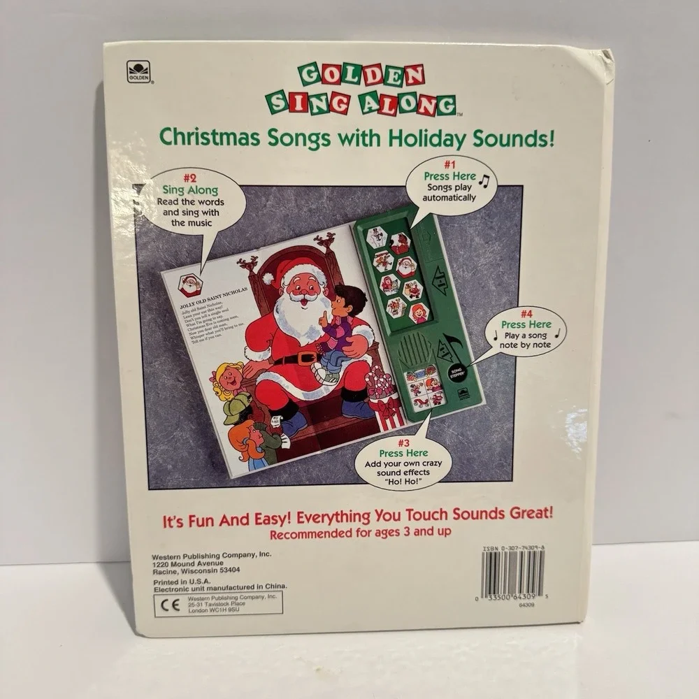 Golden Sing Along Christmas Songs Holiday‎ Children Kids Book 1994 READ DESC.